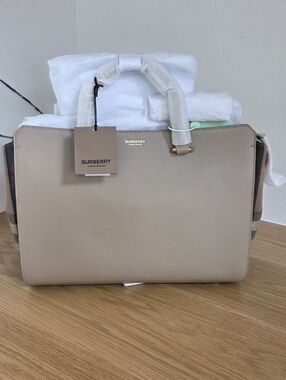 Burberry Banwell Check Canvas & Leather Satchel